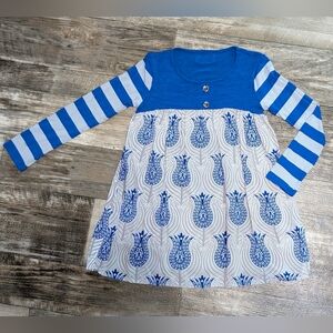 Persnickety Jolie Boutique Blue & Gray Long Sleeve Tunic - Sz 7